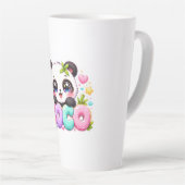 Schattige Kawaii Coco Panda Naam Pastel Roze Glitt Latte Mok (Rechterhoek)