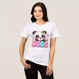Schattige Kawaii Coco Panda Naam Pastel Roze Glitt Tri-Blend Shirt