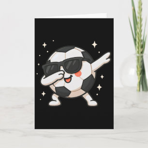 Schattige Kawaii Dabbing Voetbal Bal Cartoon Grapp Kaart