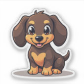 Schattige Kawaii Dachs Puppy Sticker (Voorkant)