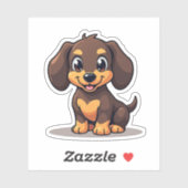Schattige Kawaii Dachshund Puppystickers Sticker (Vel)
