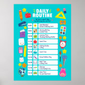 Schattige Kawaii Dagelijkse Routine Poster (Voorkant)