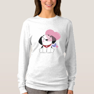 Schattige Kawaii Dalmatiër Puppy Hond met Hartjes T-shirt