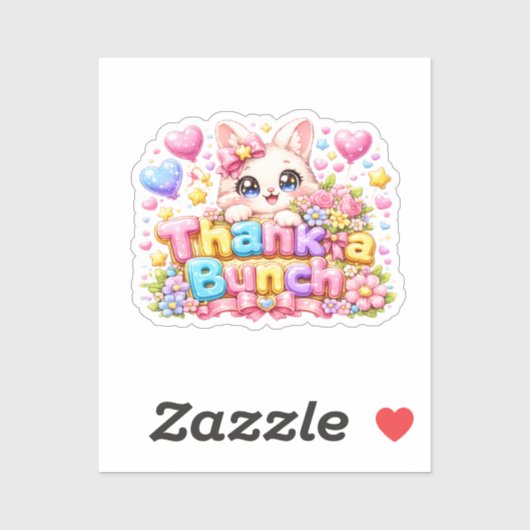 Schattige Kawaii Dank je de Bende Kat Naam Pastel Sticker (Vel)
