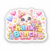 Schattige Kawaii Dank je de Bende Kat Naam Pastel Sticker (Voorkant)