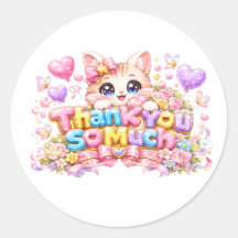 Schattige Kawaii Dank je een Bende Kat Naam Pastel