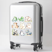 Schattige Kawaii Dieren: Baby en Moeder Stickers (Koffer)
