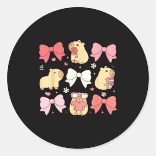 Schattige Kawaii Dieren En Nk Coquette Strikken Ae Ronde Sticker