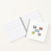 Schattige Kawaii Dierengezichten | Aardig Cartoon  Notitieboek (Binnen)