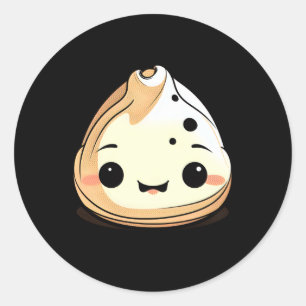 Schattige Kawaii Dim Sum Dumpling en Anime Ronde Sticker