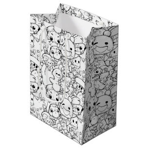Schattige Kawaii Doodle Karakters (1) Medium Cadeauzakje