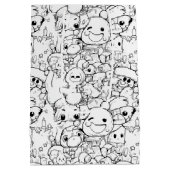Schattige Kawaii Doodle Karakters (1) Medium Cadeauzakje (Achterkant)