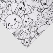 Schattige Kawaii Doodle Karakters (1) Tissuepapier (Detail)