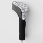 Schattige Kawaii Doodle Karakters (2) Golfheadcover (Schuin)