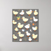 Schattige Kawaii Duck: meerdere vector Design Canvas Afdruk (Voorkant)