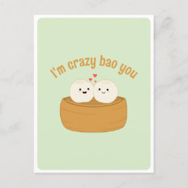 Schattige Kawaii Dumpling Bao Aziatisch Eten Pun L Briefkaart
