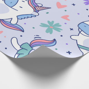 Schattige kawaii eenhoorn inpakpapier