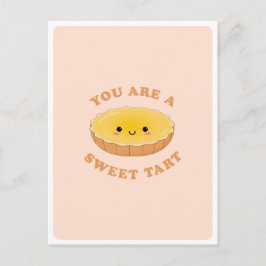 Schattige Kawaii Eier Taart Dessert Eten Pun Liefd Briefkaart