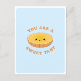 Schattige Kawaii Eier Taart Dessert Eten Pun Liefd Briefkaart