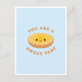 Schattige Kawaii Eier Taart Dessert Eten Pun Liefd Briefkaart