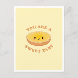 Schattige Kawaii Eier Taart Dessert Eten Pun Liefd Briefkaart