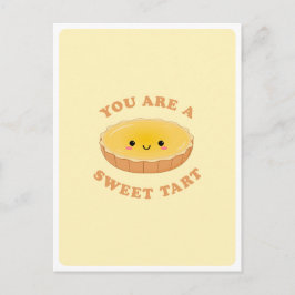 Schattige Kawaii Eier Taart Dessert Eten Pun Liefd Briefkaart