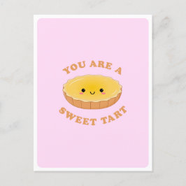 Schattige Kawaii Eier Taart Dessert Eten Pun Liefd Briefkaart