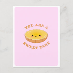 Schattige Kawaii Eier Taart Dessert Eten Pun Liefd Briefkaart