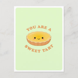 Schattige Kawaii Eier Taart Dessert Eten Pun Liefd Briefkaart
