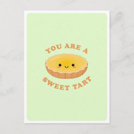 Schattige Kawaii Eier Taart Dessert Eten Pun Liefd Briefkaart