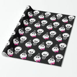 schattige kawaii emo jongen meisje skeletten sched cadeaupapier