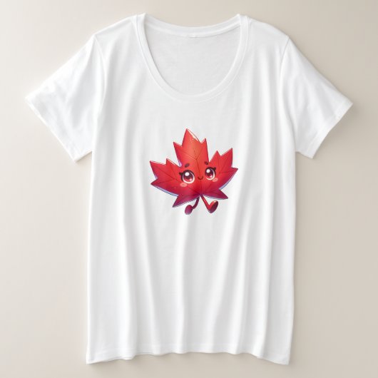 Schattige Kawaii esdoornblad | Ellebogen omhoog Ca Grote Maat T-shirt (Design voorkant)