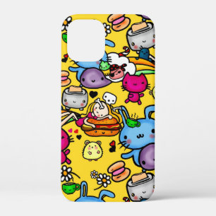 Schattige Kawaii Feest Eten Doodles Kunst van Leah Case-Mate iPhone Case