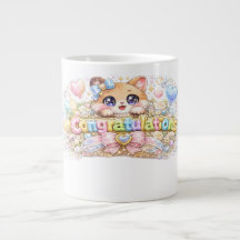 Schattige Kawaii Felicitaties Kat Pastel Roze Bloe