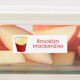 Schattige kawaii frieten fastfood cartoon persoonl labels