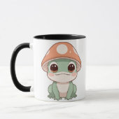 Schattige Kawaii Frog in Mushroom Pet Coffee Mok (Links)