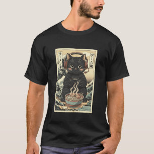 Schattige Kawaii Gamer Kat Grappige Ramen Retro Ja T-shirt