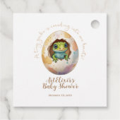 Schattige Kawaii Gecko Hagedis Egg Baby shower Bedankjes Labels (Achterkant)