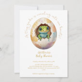 Schattige Kawaii Gecko Hagedis Egg Baby shower Kaart (Voorkant)