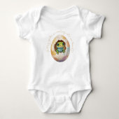 Schattige Kawaii Gecko Hagedis Egg Baby shower Romper (Voorkant)