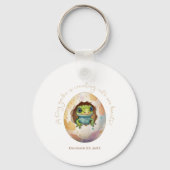 Schattige Kawaii Gecko Hagedis Egg Baby shower Sleutelhanger (Achterkant)