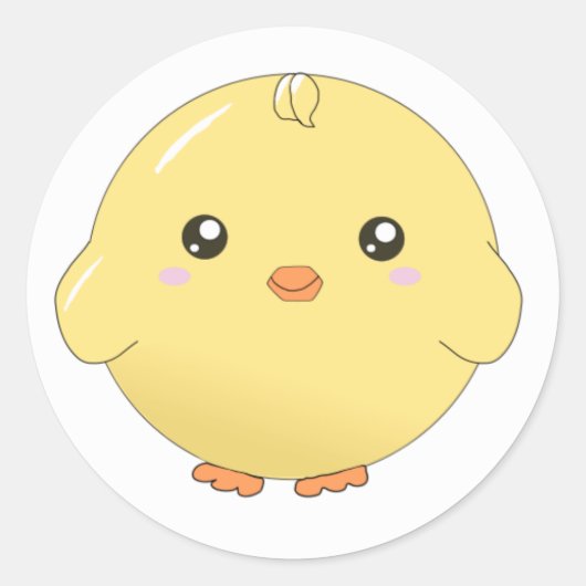 Schattige kawaii geel chick stickers (Voorkant)