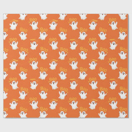 Schattige Kawaii Geesten Halloween Patroon Cadeaupapier