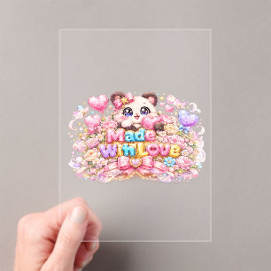 Schattige Kawaii Gemaakt Met Liefde Kat Naam Paste Acryl Uitnodigingen