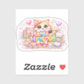 Schattige Kawaii Gemaakt Met Liefde Kat Naam Paste Sticker (Vel)