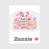 Schattige Kawaii Gemaakt Met Liefde Kat Naam Paste Sticker (Vel)