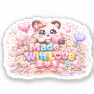 Schattige Kawaii Gemaakt Met Liefde Kat Naam Paste Sticker