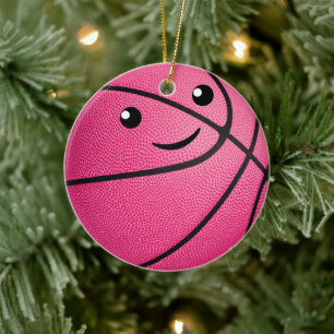 schattige kawaii gepersonaliseerde meisjes basketb keramisch ornament