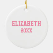 schattige kawaii gepersonaliseerde meisjes basketb keramisch ornament (Achterkant)