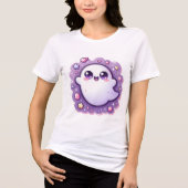 Schattige Kawaii Ghost T-Shirt – Pastel Halloween (Voorkant)